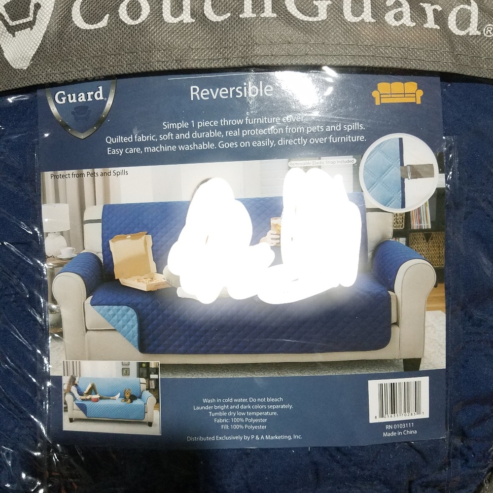 Reversible sofa cover.
